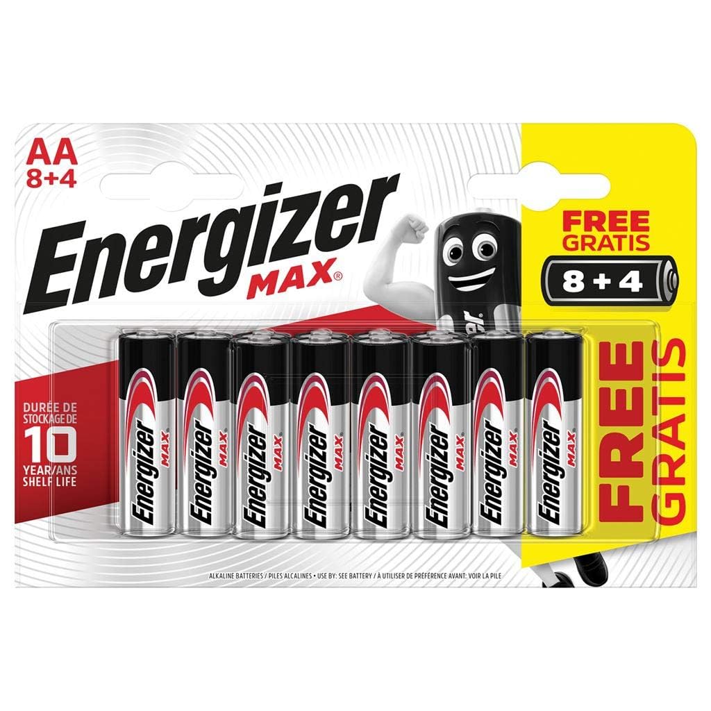 Energizer Max Long-Lasting Alkaline Power | 12 x AA Batteries