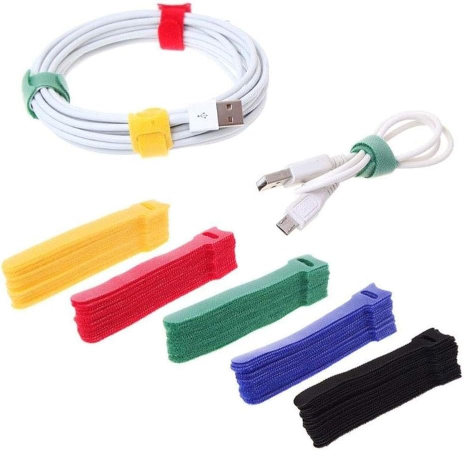 50 PCS 7.8-Inch Reusable Fastening Cable Ties Back Cable Ties Nylon Strap for Computer, Appliance and Electronic Cord Organization, Cable Organizers and Storage Sewing Accessories (Multicolor)