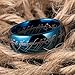 TUSEN JEWELRY 8mm Blue Plated Lord The Rings Tungsten Ring