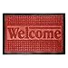 Door Mat Indoor/Outdoor Welcome Mat- Nonslip Rubber with Low Profile, Modern Design for Patio, Garage, Front Entrance by Bedford Home (Red, 17.5 x 29)