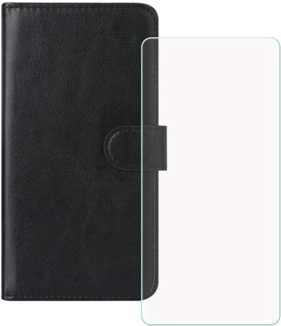 LMLQ Leather Shell for Blu V5 Protective Cover, Holster Stand Case, Wallet Phone case with[Cash and Card Slots],Magnetic Cover for Blu V5 (5,5") - Black