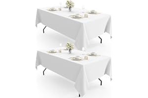 Pureegg Table Cloth - Polyester Table Cloth for Rectangular Table, 60''x84'' Tablecloth, Decorative Tablecloths for Parties, 