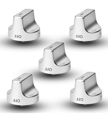 5-Pack Whirlpool Range Control Knobs - Replacement For W11239985, PD00061875, 4845290