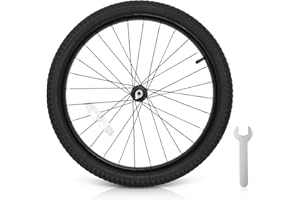 Exceedhub 20 Inch Kids Bike Front Wheels Replacement with Solid Air Rubber Tire and Inner Tube, Bicycle Bike Wheels