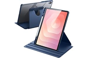 JETech Rotating Case for Samsung Galaxy Tab S11 with S Pen Holder, 360 Degree Rotation Protective Stand Cover Clear Back, Aut