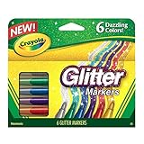 Crayola Glitter Markers. 6 Dazzling Colour.