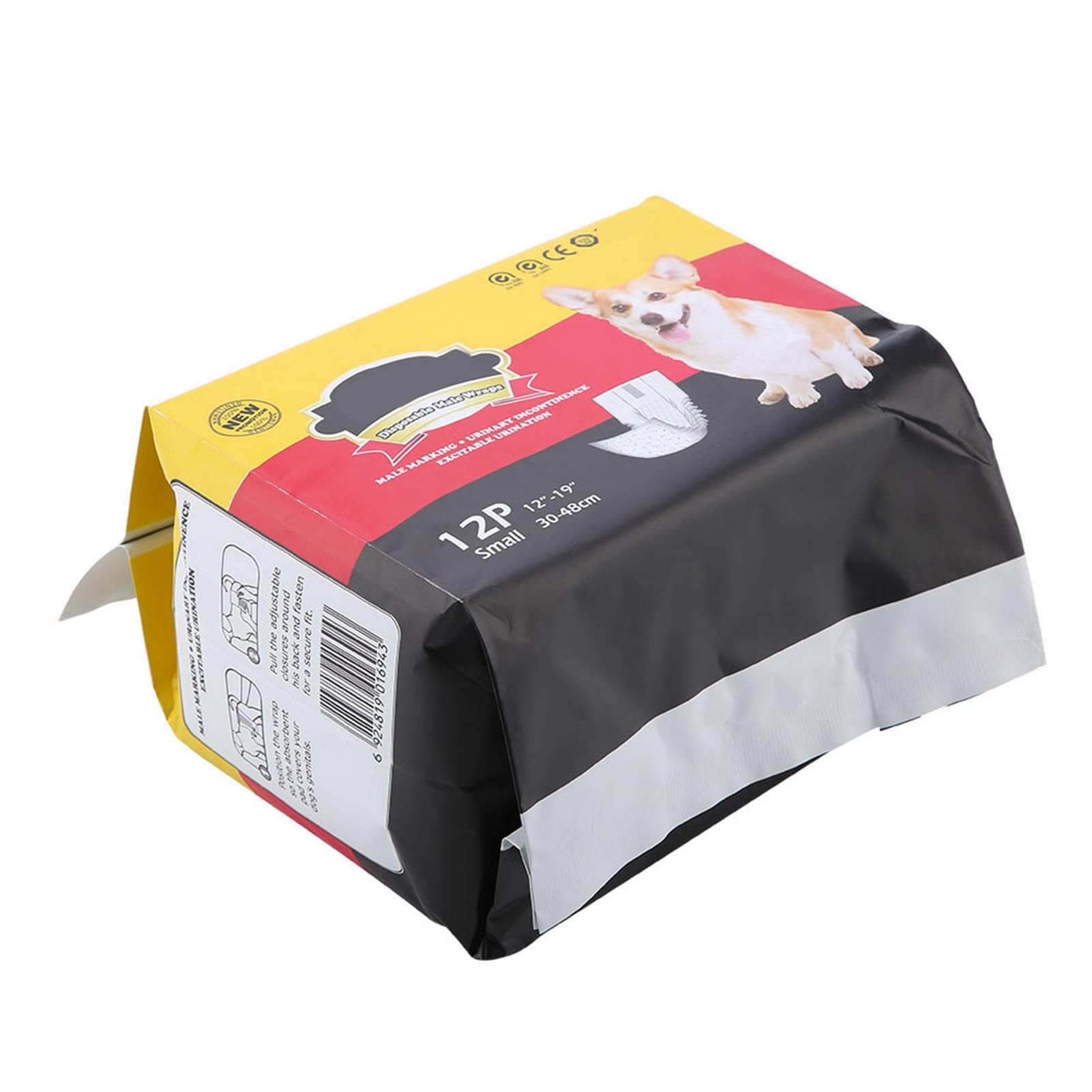 Disposable Male Dog Diapers Male Wrap Dog Diaper Puppy Belly Wraps Diaper Nappy Sanitary Physiological Pants(S)