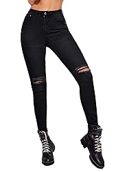 SweatyRocks Women's Ripped Hight Waisted Stretch