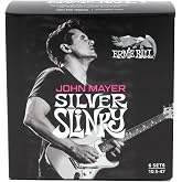Ernie Ball John Mayer Silver Slinky Nickel Wound Electric Guitar Strings 6 Pack - 10.5-47 Gauge