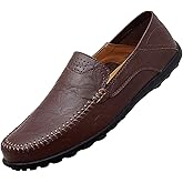 Go Tour Men's Premium Genuine Leather Casual Slip on Loafers Breathable Driving Shoes Fashion Slipper