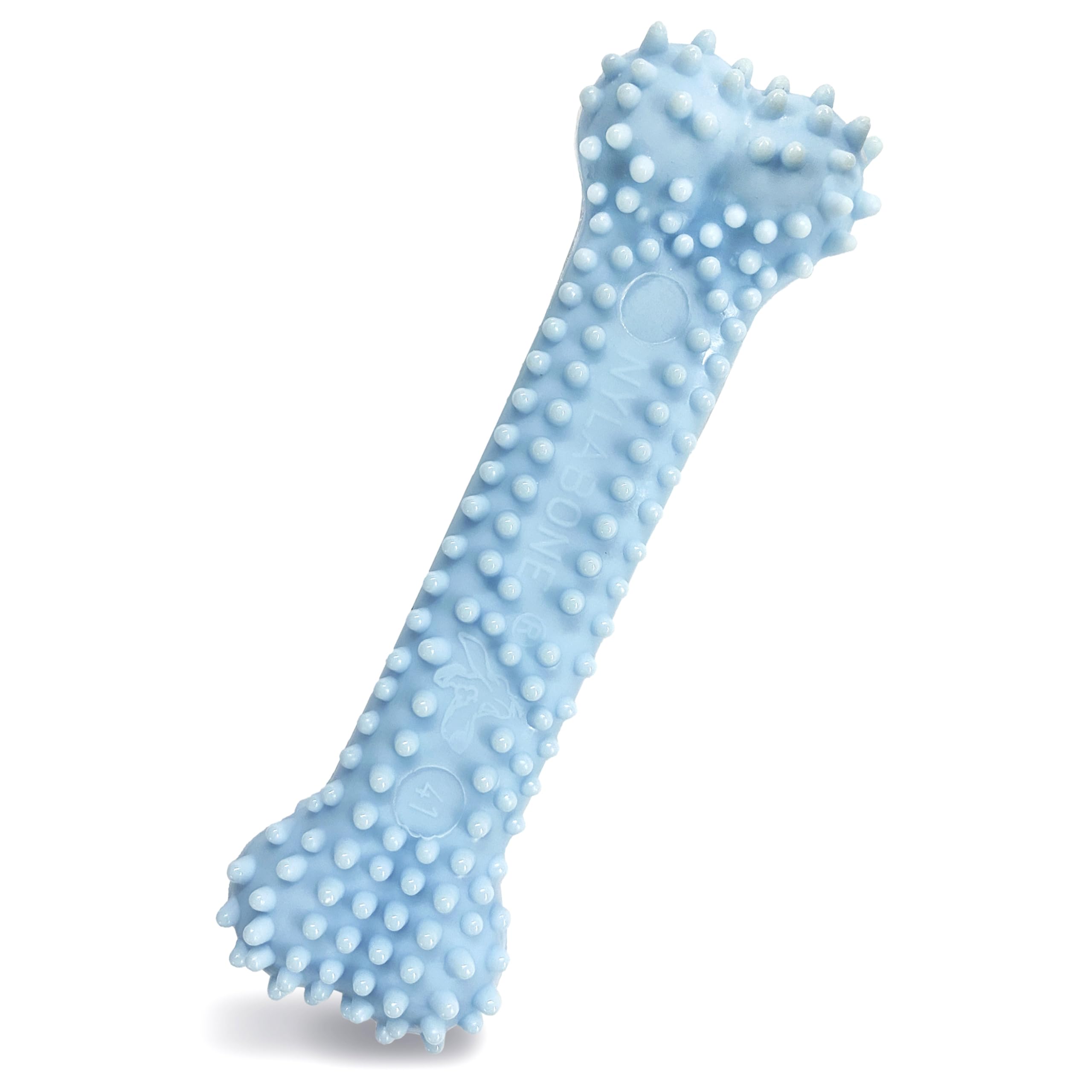 Nylabone Gentle Puppy Teething Dental Chew Toy Bone with Nubs & Ridges, Chicken Flavour, Blue, XS, for Puppies Up to 7 kg