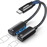 UGREEN Audio Adapter USB C Splitter 1 in 2 Out, Dual USB C Headphone and Charger Magnetic Type C with PD 60W Fast Charging Do