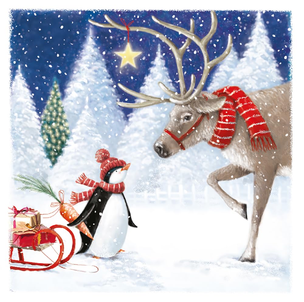 Ling Design Whimsical Cute & Festive Kids & School Pack of 6 Christmas Cards - Premium Board - Charity Christmas Cards Great British Card Company (Special Delivery)
