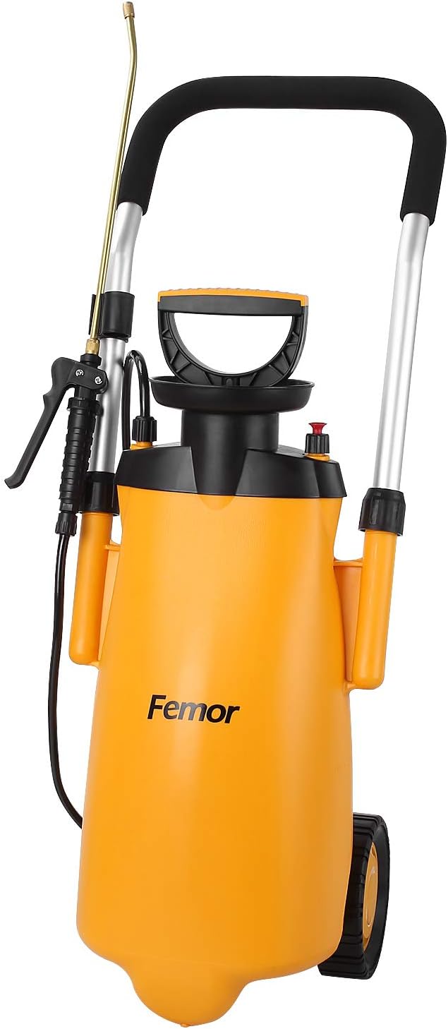 Femor pressure sprayer 12 L pump action pressure sprayer irrigation bottle belt wheel 12 L hand push sprinkler spray irrigation
