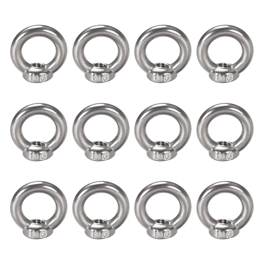 Sourcingmap Lifting Eye Nut M5 Female Thread Metal Round Shape for Rope Fitting Pack of 12