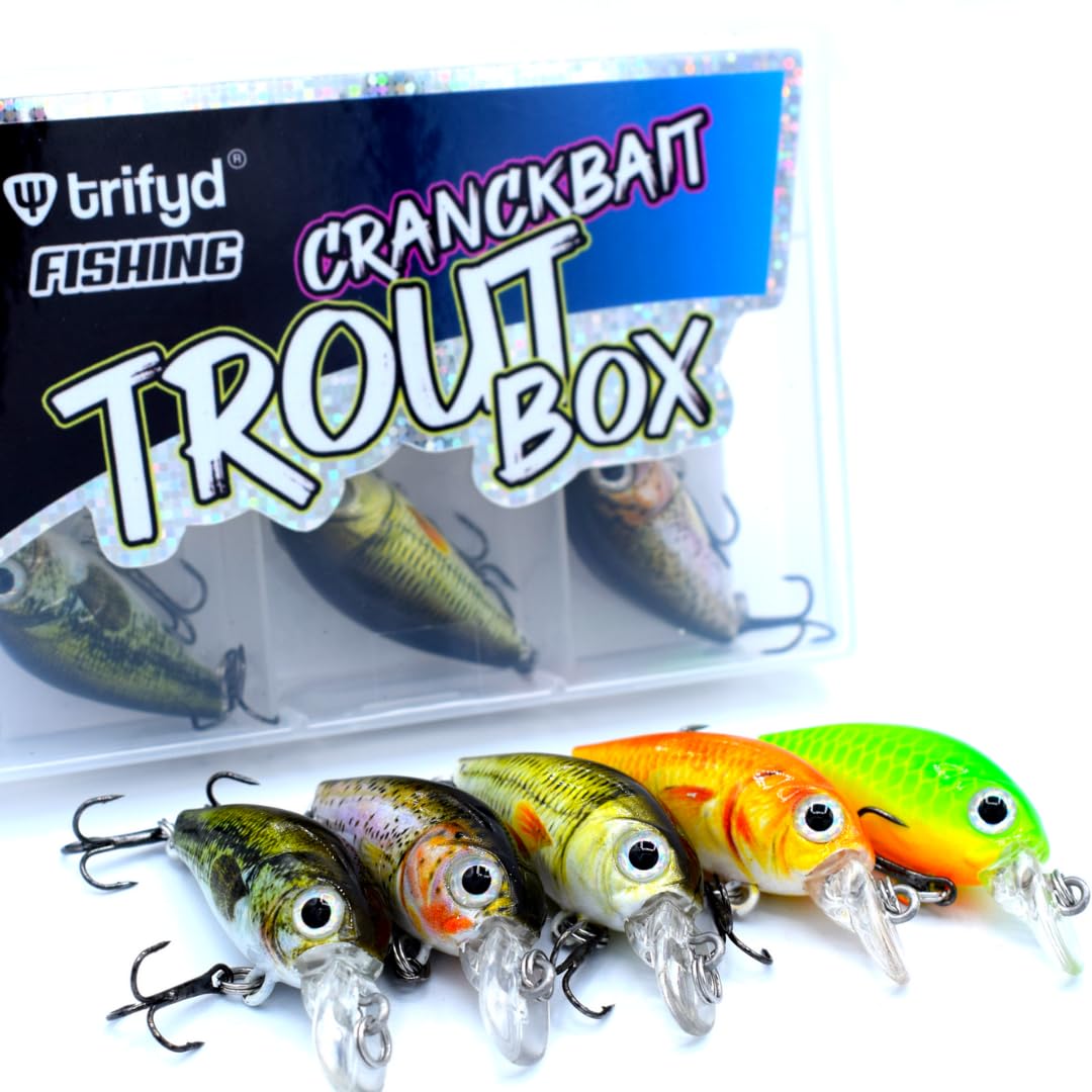 trifyd ® Trout Cranckbait 4cm, Pack of 5 fishing lures