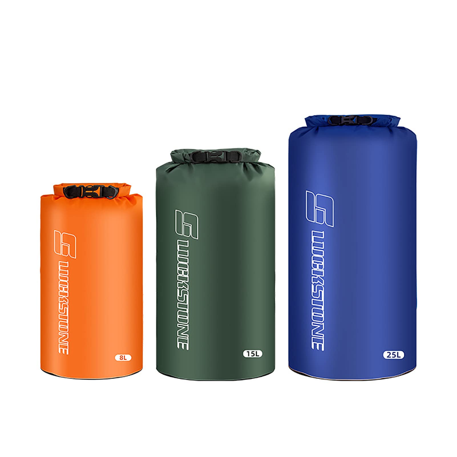 Yundxi Dry Sack 3-Pack/5-Pack, Lightweight Dry Bags, Waterproof Roll Top Dry Sacks Keep Your Stuff Dry - for Hiking, Backpacking, Kayaking, Camping, Boating (3 Pack (8+15+25L))