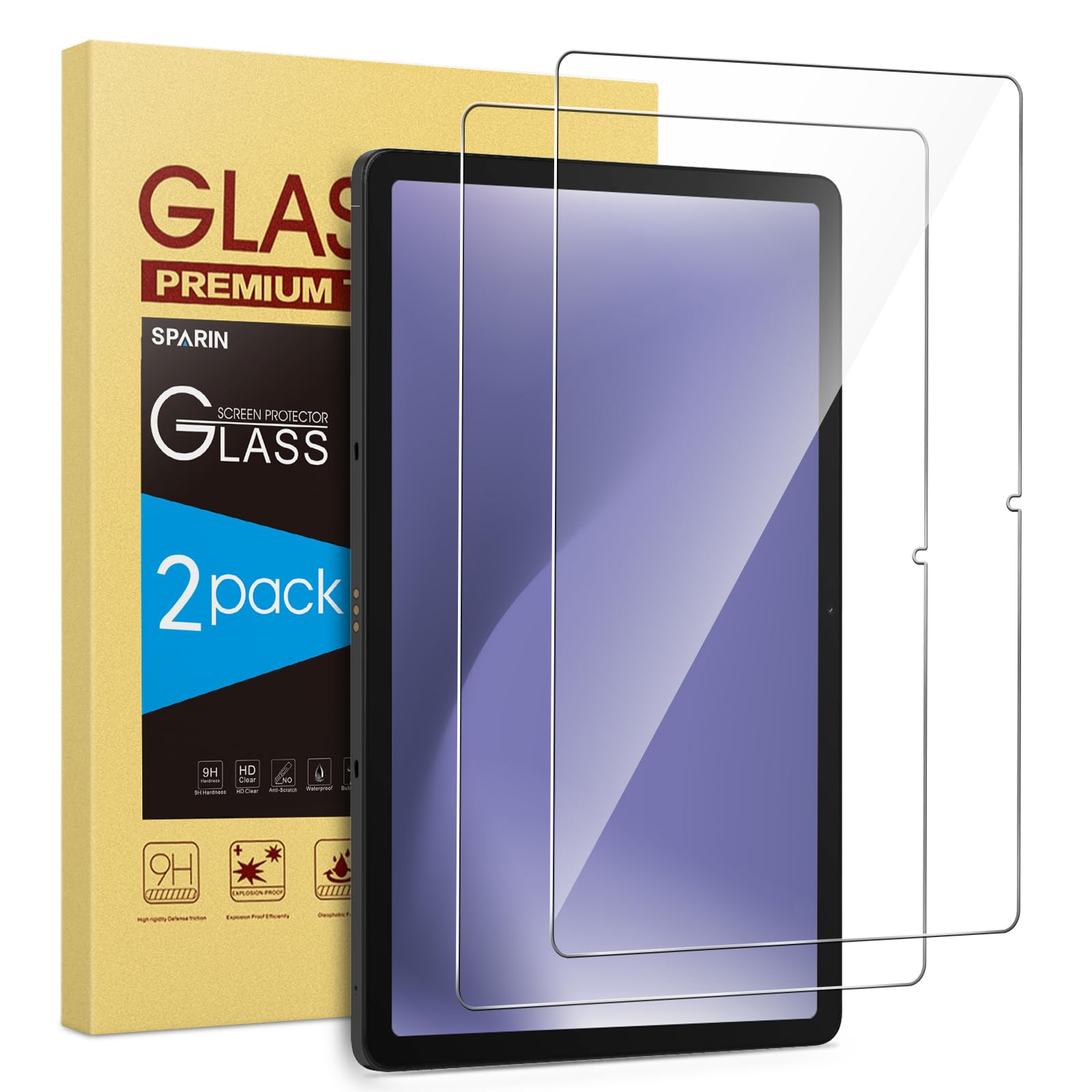 Photo 1 of SPARIN 2 Pack Screen Protector for Samsung Galaxy Tab A9 Plus 11 Inch 2023, Case Friendly Tempered Glass HD Clear film for Samsung Tablet A9+ (SM-X210/X216/X218)