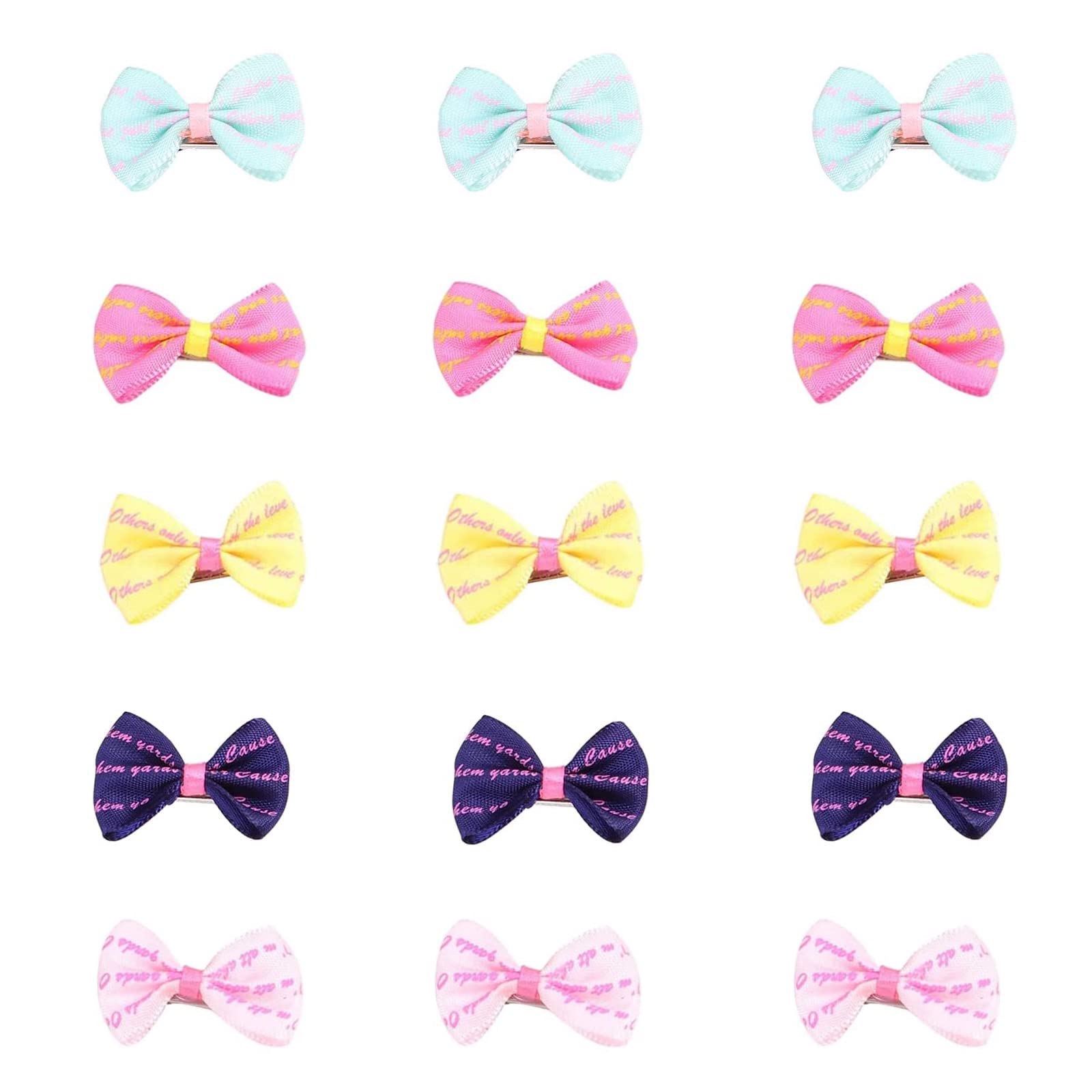 WVRLY 15Pcs Puppy Dog Hair Bow with Alligator Clips Pet Hair Bows Pet Grooming Hairpin Kitten Bow Barrettes Small Dogs Bowknot Hair Clip for Puppies Cats and Other Small Pets