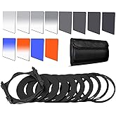 Square Filter Kit ND Filters Graduated Full Color Lens Filter Set for Cokin P Series with Adapter Rings(49-82mm) Filter Holder Lens Cleaning Pen for DSLR Cameras 25 Pack