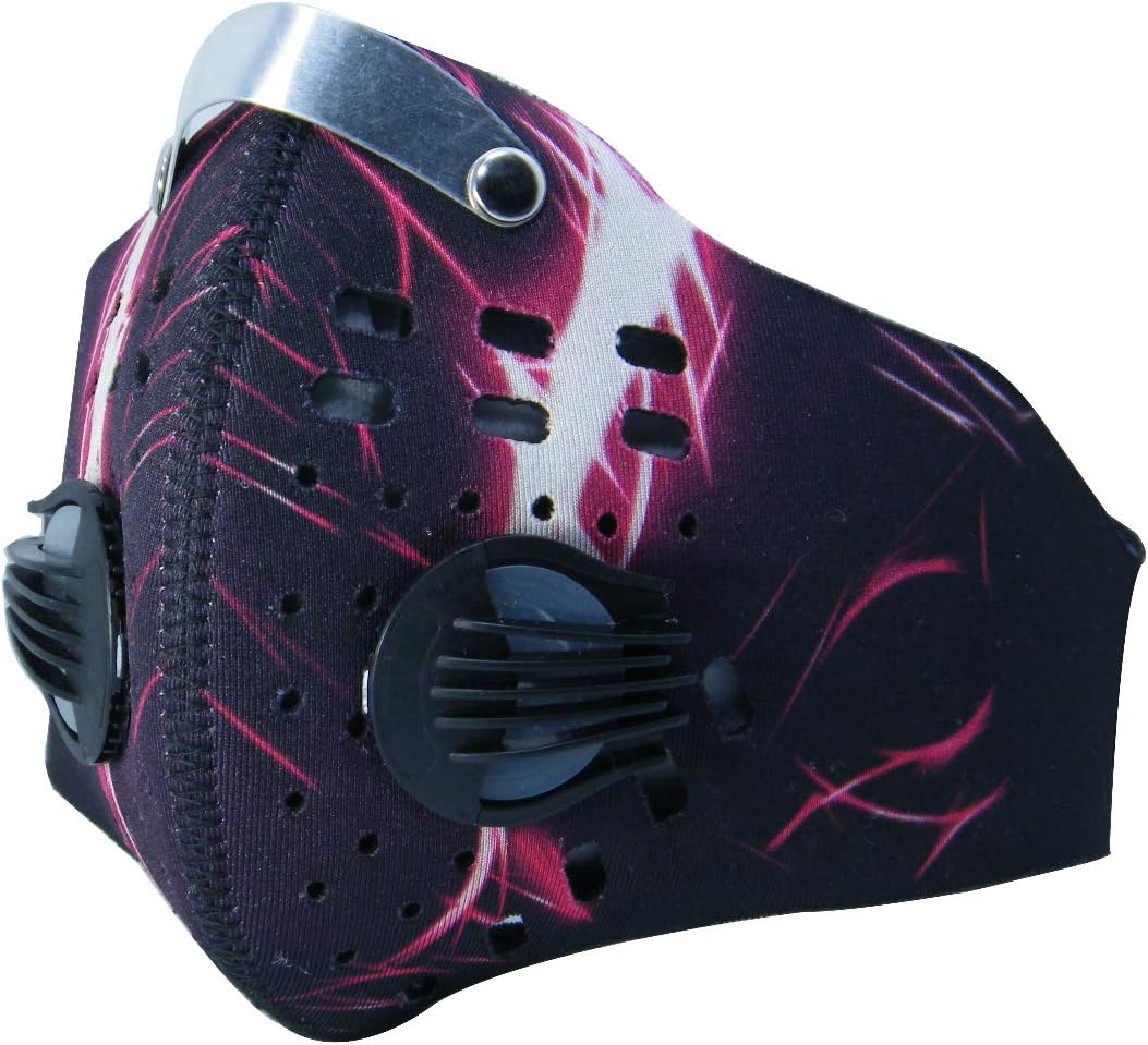 Dustproof Mask Activated Carbon Filtration Exhaust Gas Anti Pollen Allergy PM2.5 N99 Face Mask for Running Cycling and Other Outdoor Activities (Dark Red)
