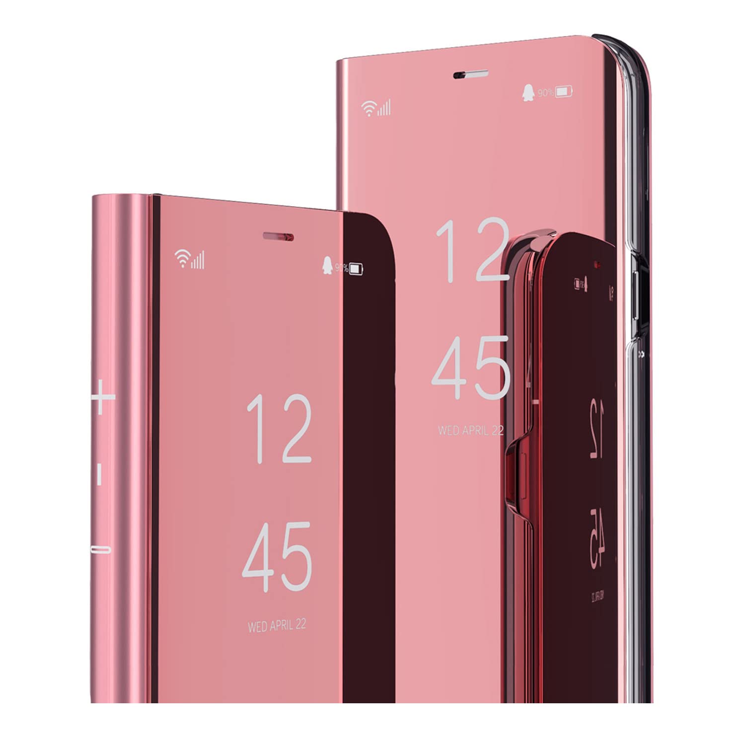 IMIRST Flip Case for Honor 90 Lite - Makeup Mirror Design Clear View Flip Bookstyle Luxury Protective Shell With Kickstand Phone Cover for Honor 90 Lite. Flip Mirror: Rose Gold โ image 1