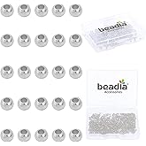 BEADIA Platinum Plated Round Spacer Beads 2mm 600pcs for Jewelry Making Findings Non Tarnish