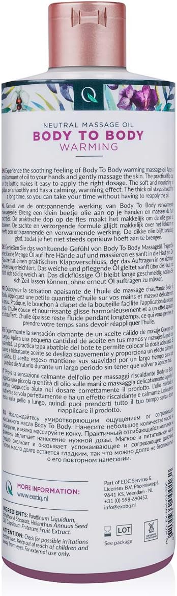 Exotiq Body to Body Warming Massage Oil - Warming- 500ml, Transparent, 500 ml (Pack of 1) - Image 4