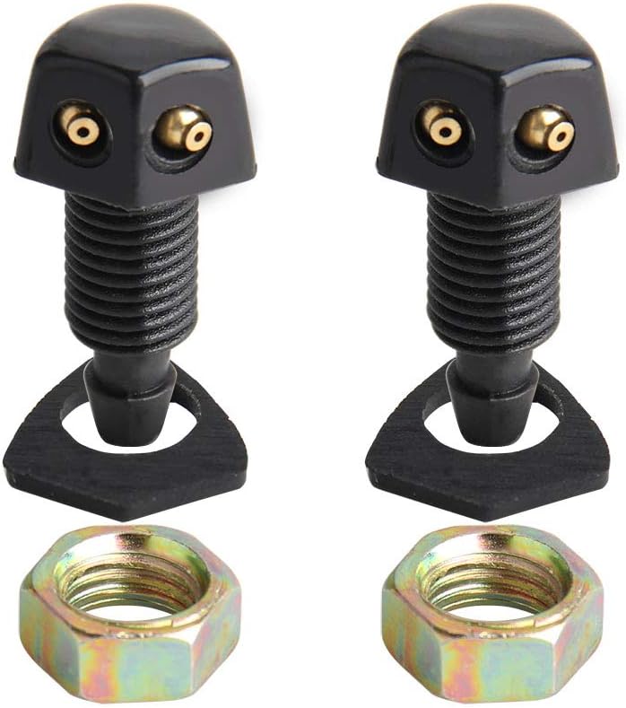 BANG4BUCK 2Pcs 10mm Car Front Windshield Wiper Washer Sprayer Nozzle Replacement For Chevy GMC Cmary Toyota Corolla