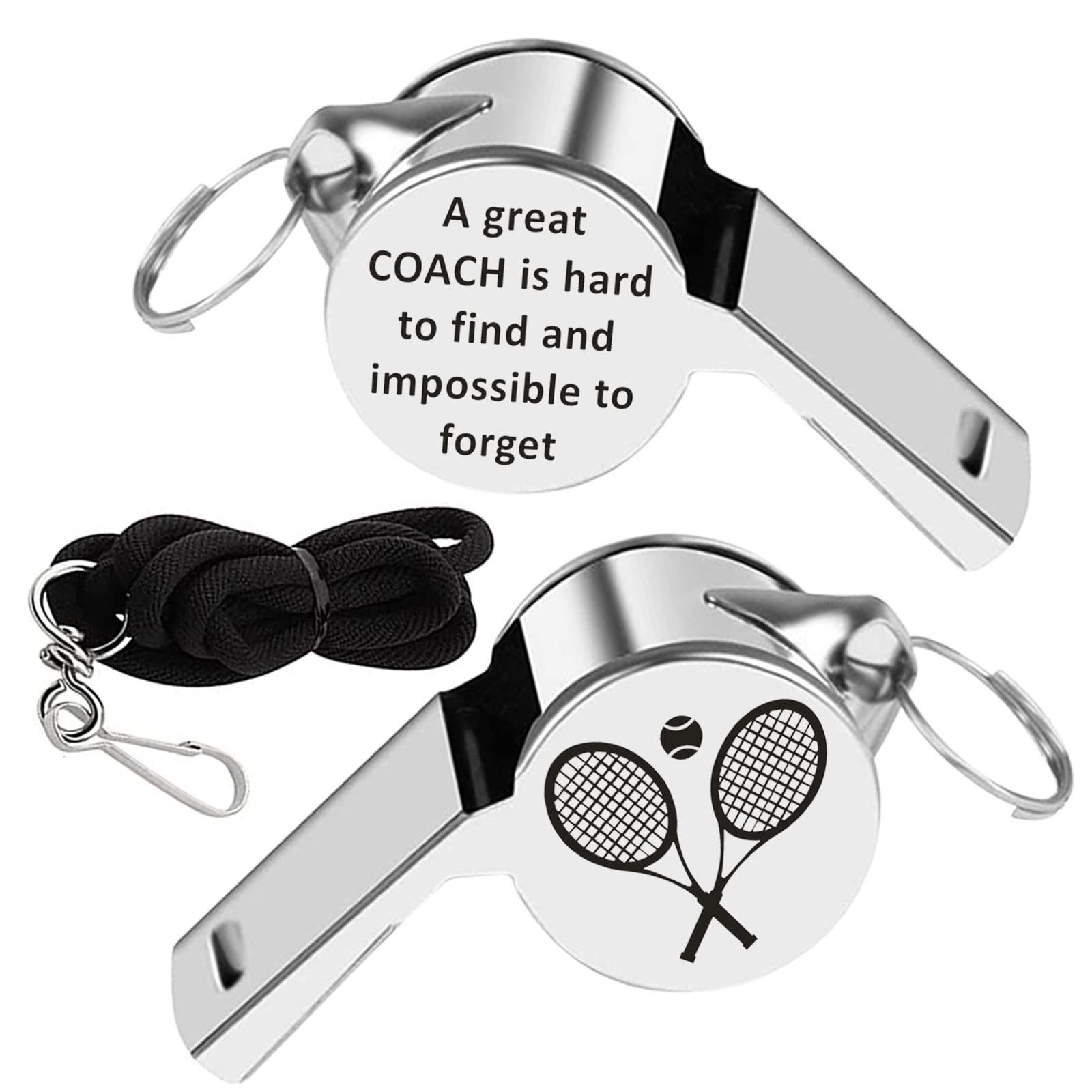 KEYCHIN Tennis Coach Whistle with Lanyard A Great Coach is Hard to Find and Impossible to Forget Whistles Tennis Team Mom Gifts, L
