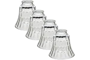 LIGHTACCENTS Ceiling Fan Light Covers For Ceiling Fan Light Kit - Clear Wave Glass Shade Light Covers For Ceiling Lights Fixture Replacement Globes & Shades Ceiling Fan Globe Replacement (4-pack)
