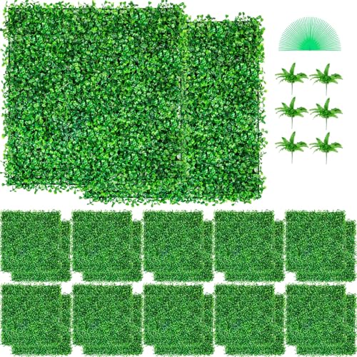 VEVOR 12PCS Artificial Boxwood Panels, 20 x 20 inch Boxwood Hedge Wall Panels A…