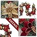 Valery Madelyn Pre-Lit 6 Feet Luxury Red Gold Christmas Garland with Shatterproof Ball Ornaments, Ribbon and Artificial Simulation Flower, Battery Operated 20 LED Lights