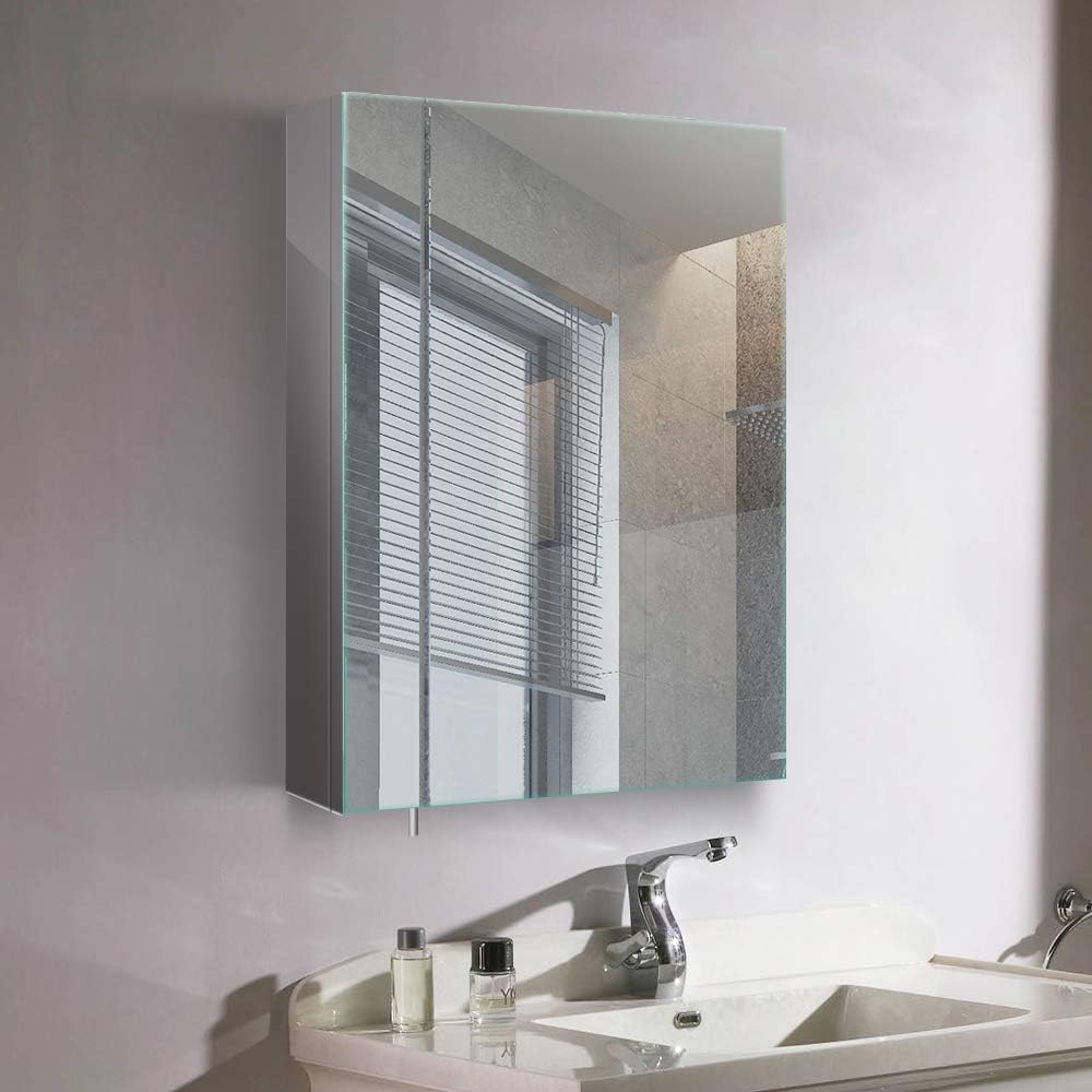 Qiyang Armario de baño de 400 x 600 x 120 mm de acero inoxidable para