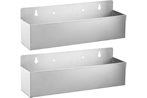 2 PCS 15 Inch Single Speed Rail Stainless Steel Liquor Bottle Holder Wall Mounted Spray Bottle Rack Drink Rail Shelf for Bars