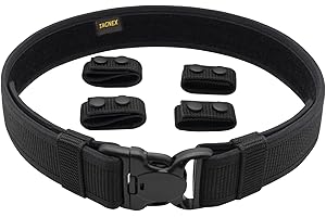 TACNEX Duty Belts Police Law Enforcement Security Correctional Officer Patrol Belt Nylon Stiff Utility Belt with 4 Belt Keepers 2.25" Wide XXXL