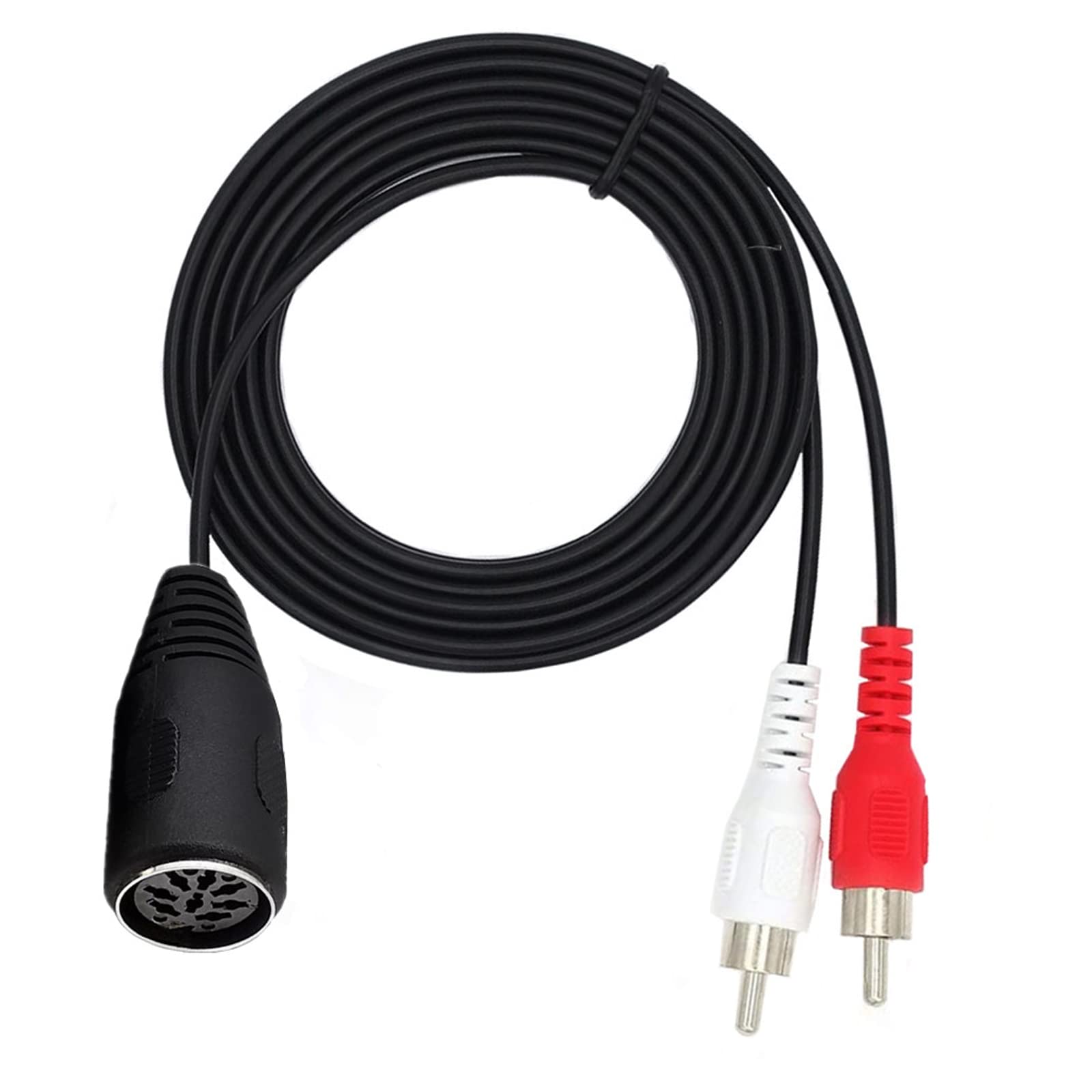 AWADUO 8 Pin DIN Female to 2RCA Male Plugs Audio Converter Cable Adapter for Old Audio Instrument Equipment(0.5m)