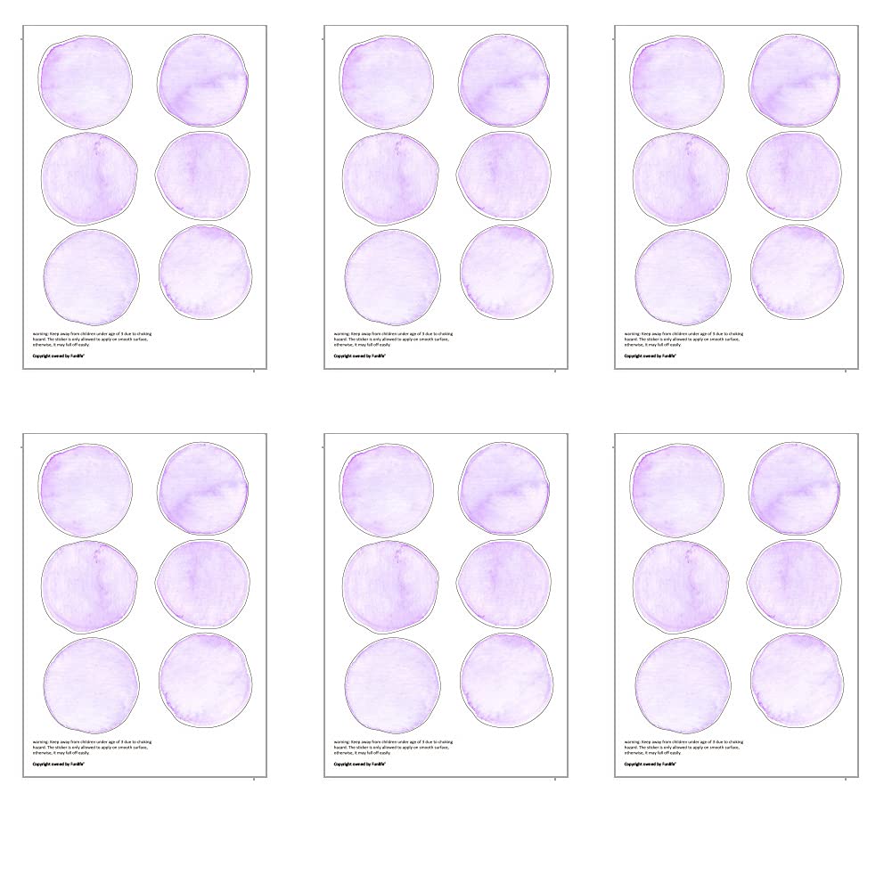 Watercolor Purple Polka Dot DIY Embellishments Wall Sticker Decal for Kids Girl Nursery Room Decortaion - Violet 36 Dots of 2.36in