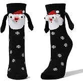 Funny Christmas Couple Socks - Holding Hands Magnetic Mid-Tube Socks for Couples & Friends