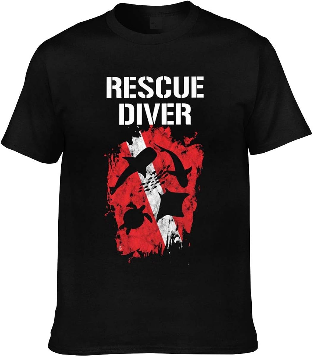 Rescue Diver Men's Short Sleeve tShirt Fashion Comfortable Black