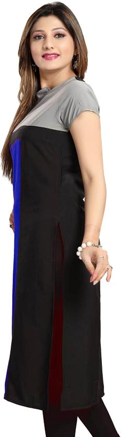 purple fashion women's solid straight kurta