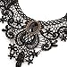 MEiySH Black Lace Gothic Lolita Pendant Choker Necklace Earrings Set (Black Set 004)