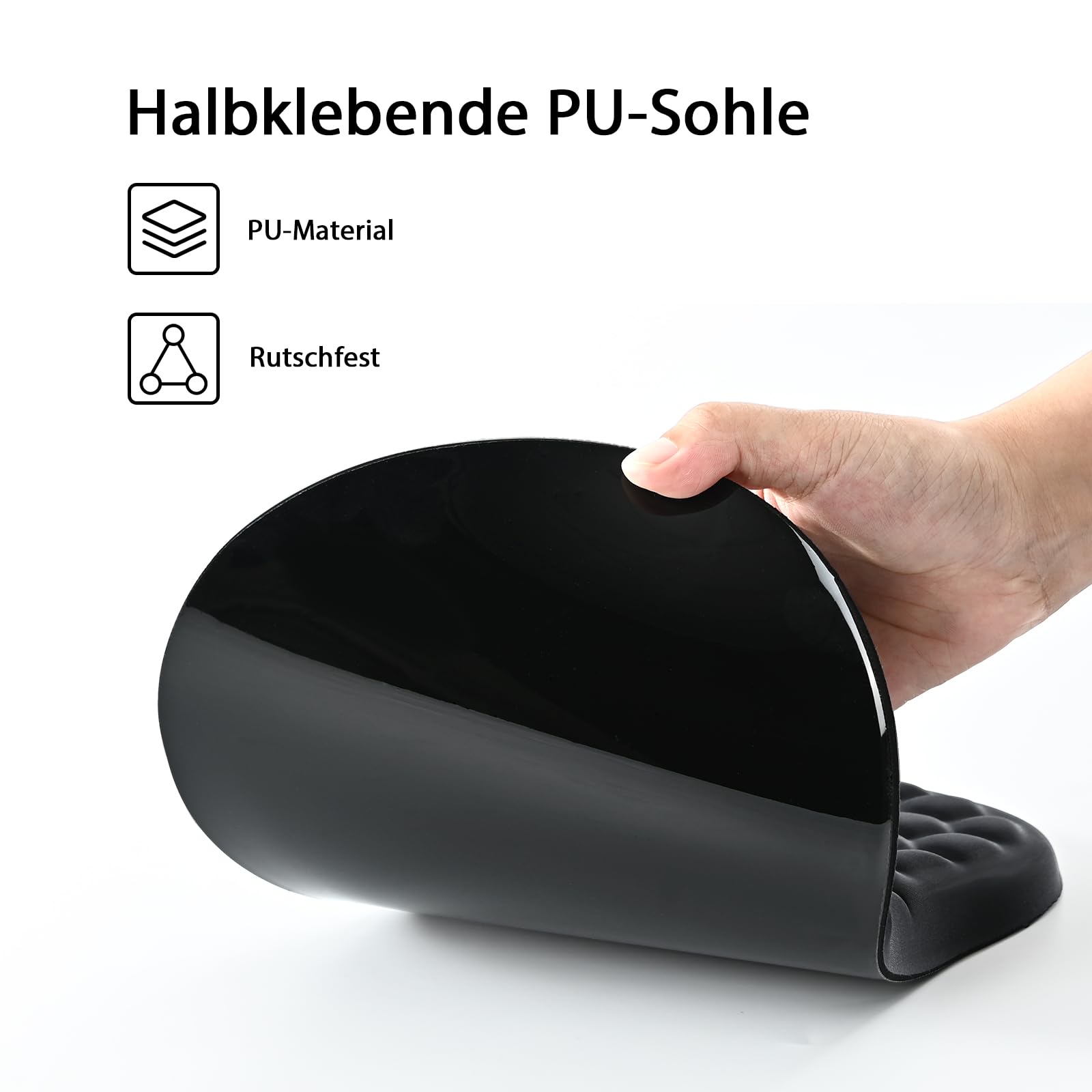 EooCoo Ergonomisches Mauspad, Mousepad mit Handauflage & Massage-Noppen, Gaming Memory-Schaum Mausmatte mit Rutschfester PU-Basis, für Schmerzlinderung, für Alle Maus Laptop, PC (300x200 mm) 5
