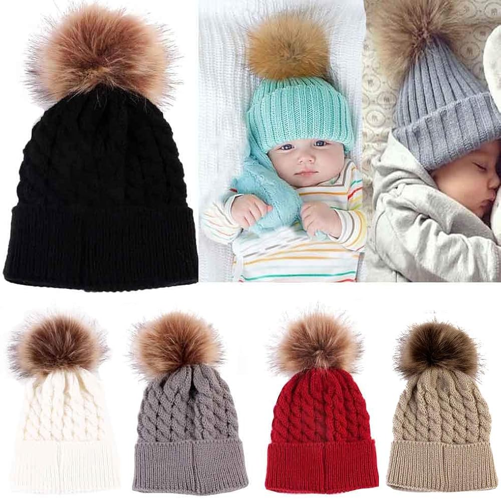 baby boy hat with pom pom