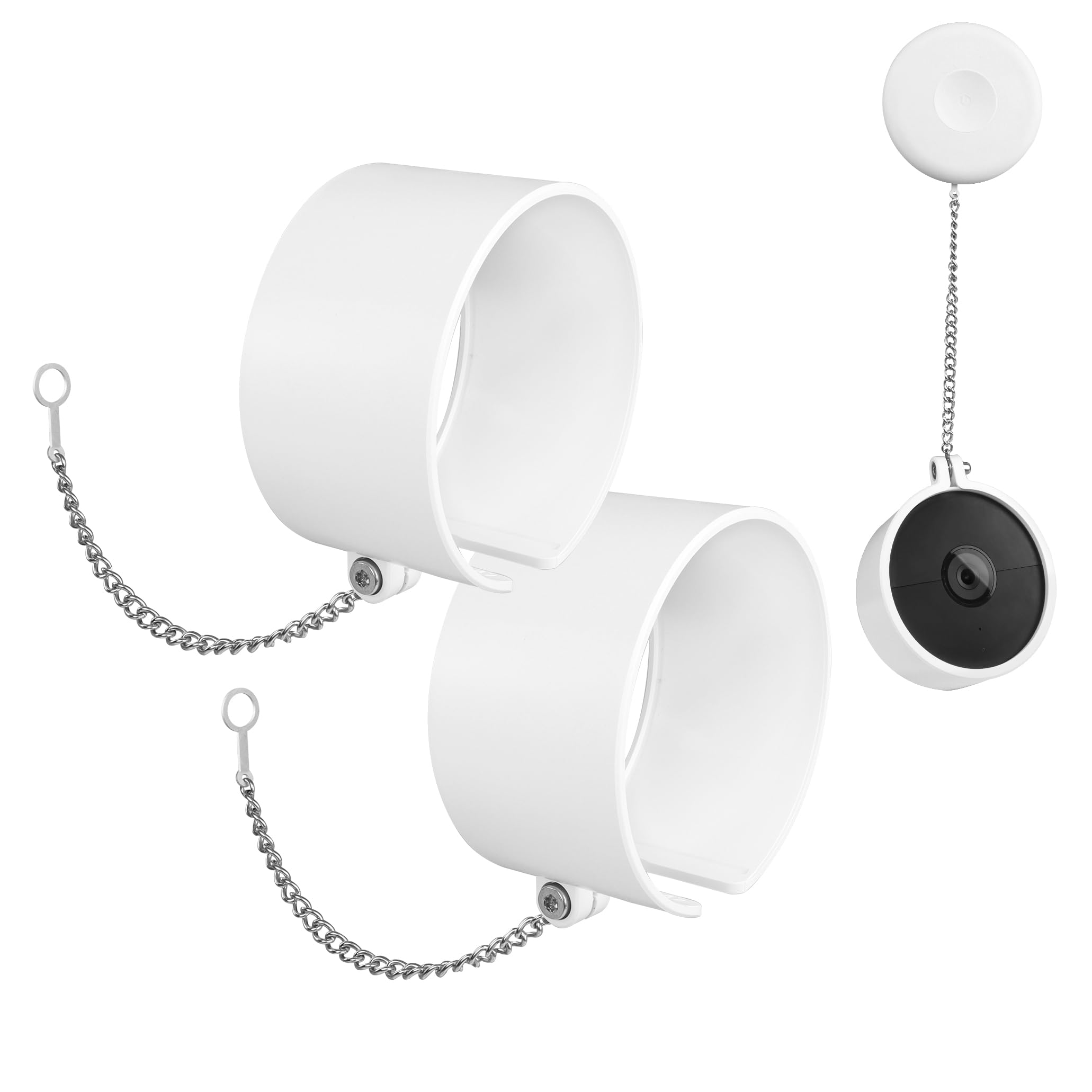 Photo 1 of Anti-Theft Chain Mount for Google Nest Cam (Battery), Anti-Drop Security Chain for Google Nest Cam Outdoor with Protective ABS Cover (2 Pack)