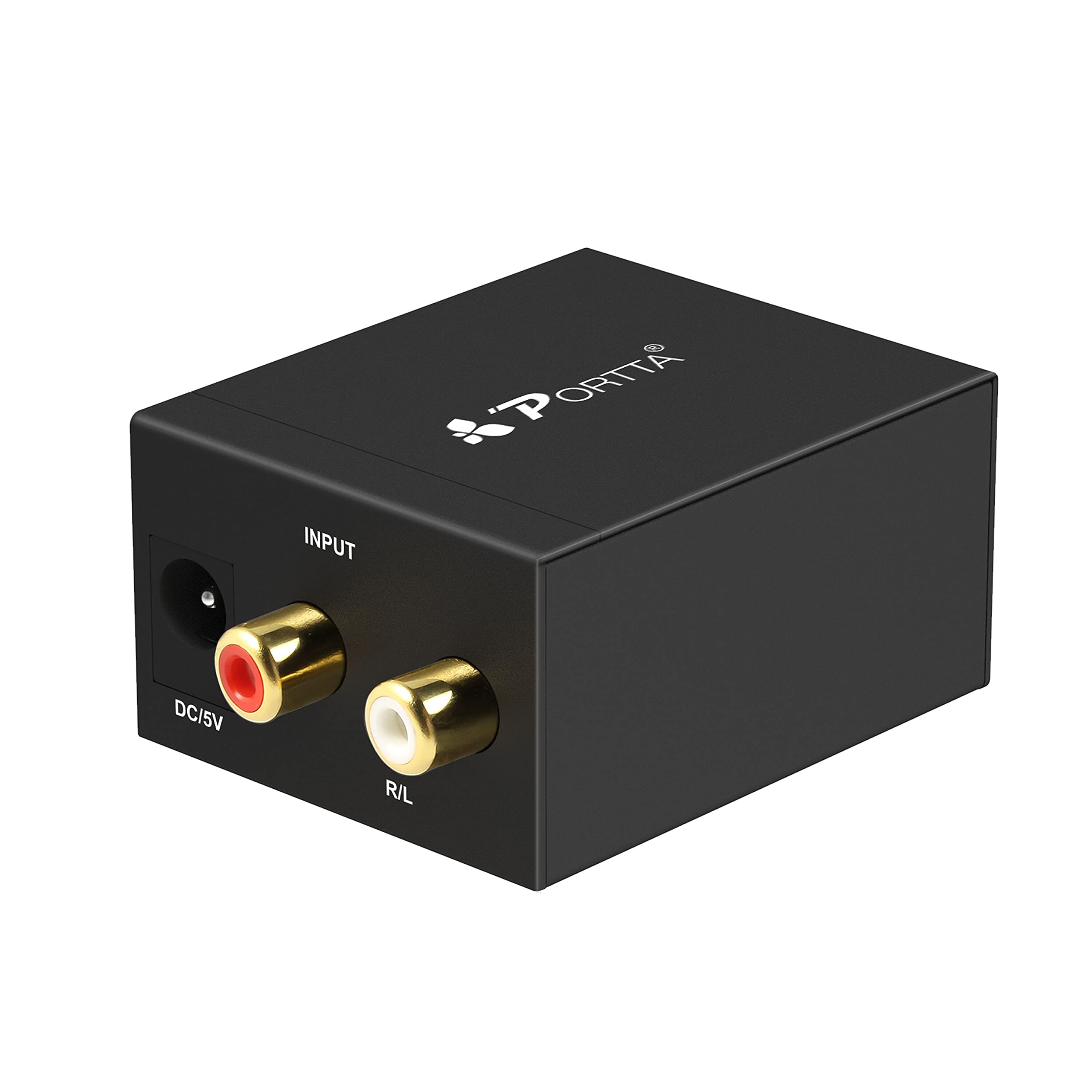 Portta Audio Converter Analog R/L RCA to Digital Coax/ Toslink Audio Converter Support 2 channel Stereo LPCM CH2.0 without Decode Function for PS3 XBox HD DVD PS4 Sky HD Plasma Blu-ray Home Cinema Systems AV Amps Apple TV
