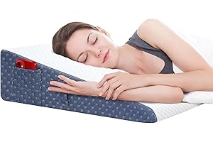 Welzona Wedge Pillow for Sleep Apnea, 2024 New 7.5'' Bed Wedge Pillow, Acid Reflux, Heartburn, GERD, Neck Pain, Cooling Memory Foam Top, Removable Washable Cover Incline Pillow for Improved Sleep