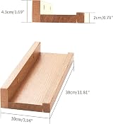 IBUYKE Wood Floating Shelf 30cm Rustic Wall Ledge 22kg Load Capacity view 3