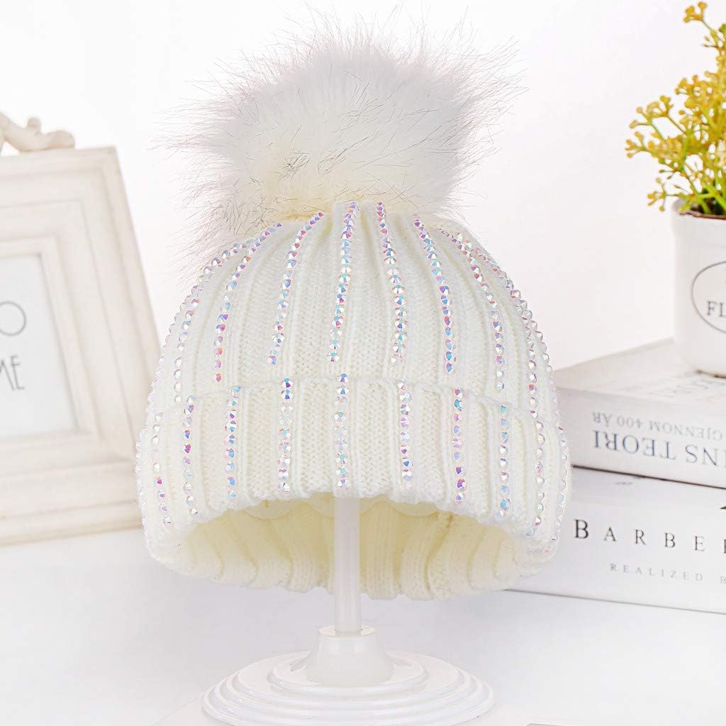 Susenstone Bonnet Bebe Fille Hiver Naissance Pompon Chaud Tricot En Laine Pas Cher A La Mode Unisex Chapeau Enfant Strass Cachemire Bebe Garcon Fille 0 6 Ans Vetements Bebe Fille 0 24m Simoncustoms Com