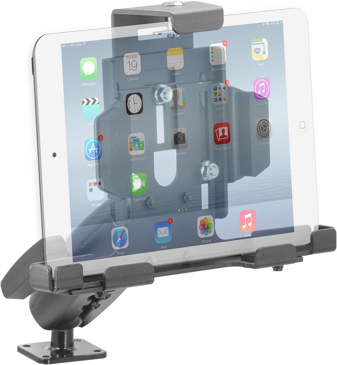 iBoltTabDock LockPro 38mm (1.5 inch) Bizmount- Heavy Duty Industrial Metal Locking Drill Base Mount for All 7" - 10" Tablets- for Commercial Use Trucks/Vehicles : Great for Telematics and Fleets